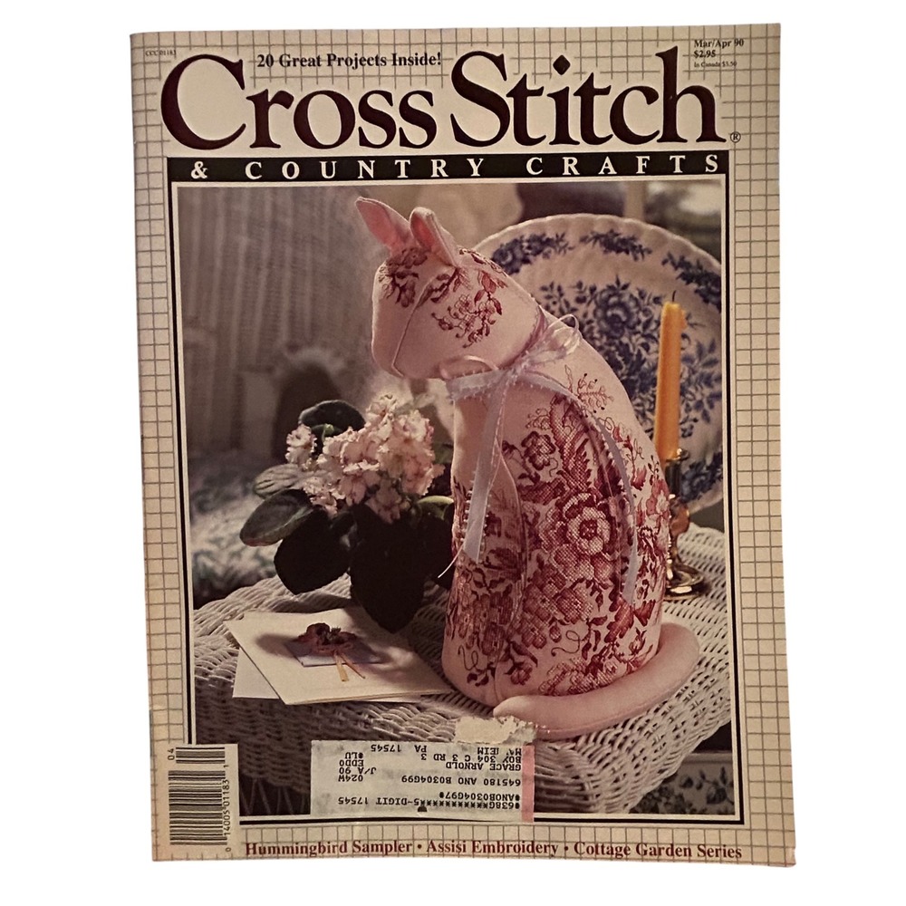 Vintage Cross Stitch & Country Crafts Magazine Mar Apr 90 20 Great Projects